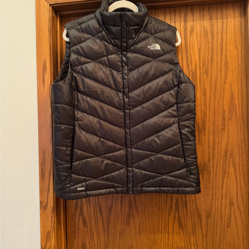 The North Face Black Quilted Vest with White Logo